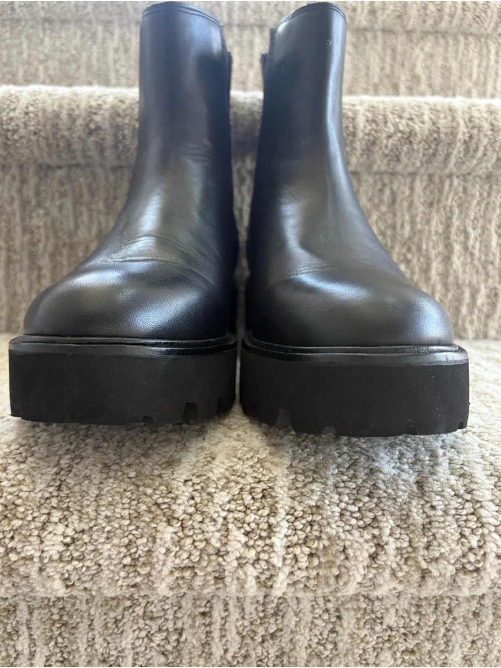 J. Crew Lug-sole Chelsea boots in leather. Women’s size 10.